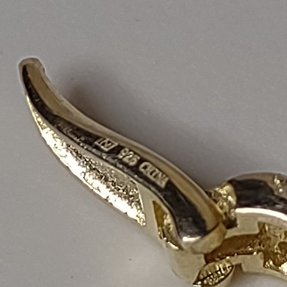 Very Pretty Little Gold Tone 925 China Hoop Earrings - Picture 13 of 14